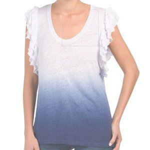 On the Road Ombre Eagle Ruffled Sleeve Top NWOT